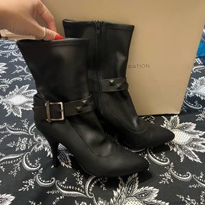 Perfect black studied heeled bootie! Size 10